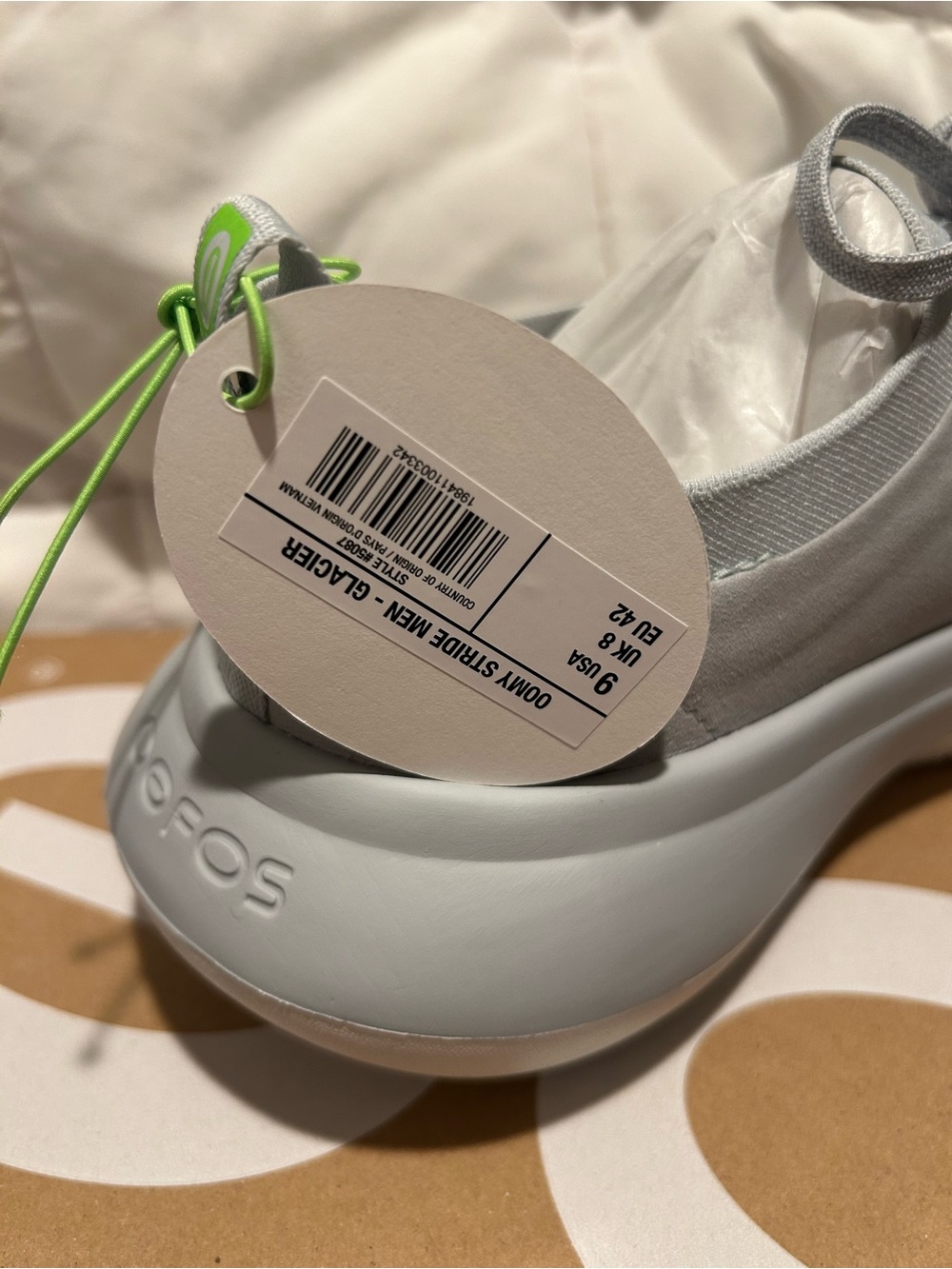OOFOS Sleek Lace-Up Sneaker - Light Gray - Picture 5 of 6